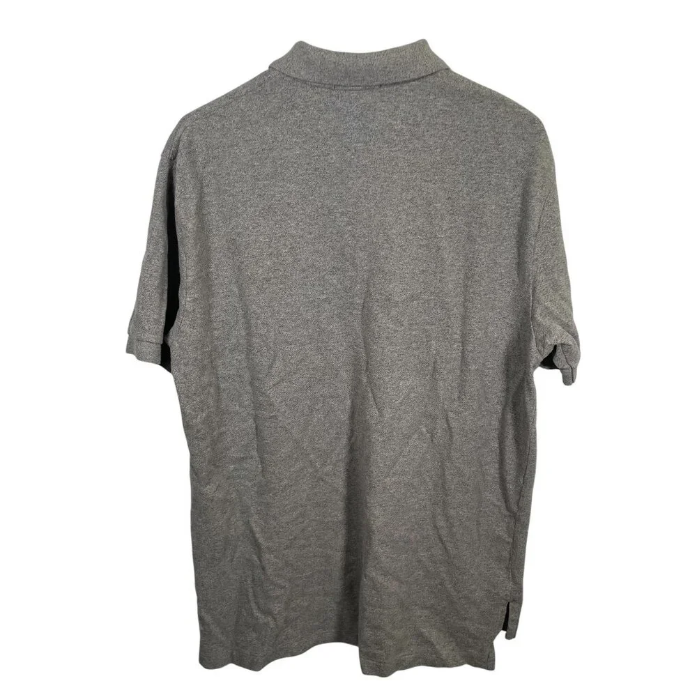 Polo Ralph Lauren Pique Polo Shirt Mens Size Large Gray Pony Short Sleeves